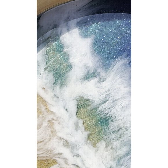 Ocean Resin Art in 10” Bamboo tray, Original Art - Picture 10 of 10